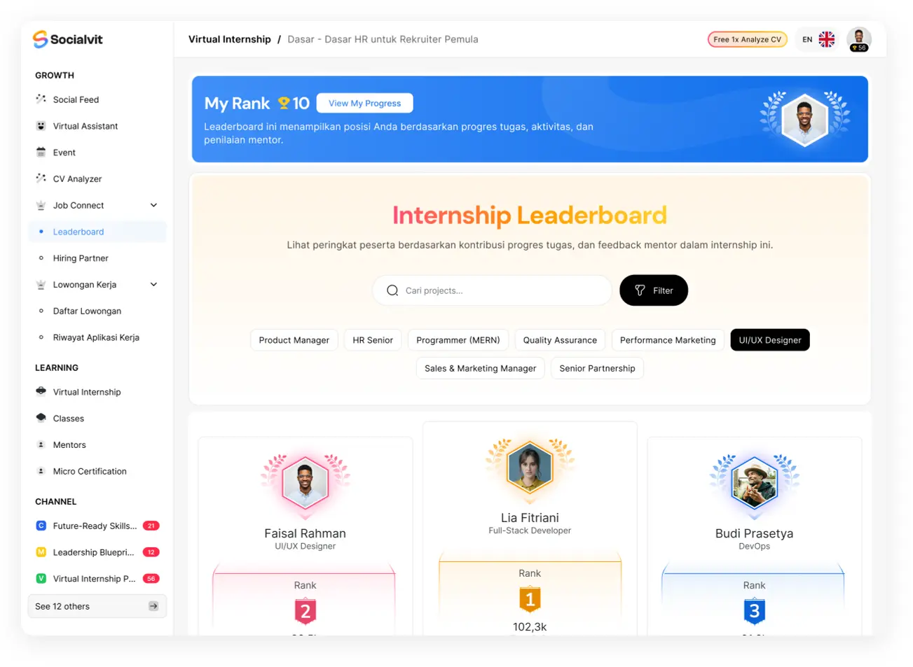 AI Career Copilot interface